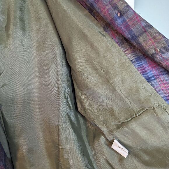 JH Collectibles Vintage Pure Wool Cropped Plaid Blazer size 10 - Picture 6 of 13